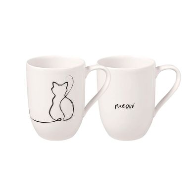 Villeroy & Boch Statement Cat Set 2tlg. Premium Porcelain weiß, chwarz 1016218409