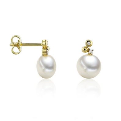 Luna-Pearls - 312.1650 - Ohrstecker - Damen - 585 Gelb- und Weißgold