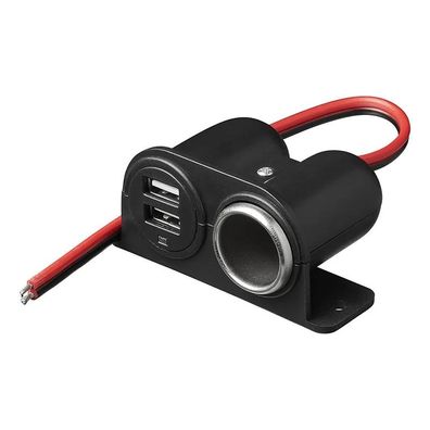 Aufbau-Zigarettenanz?ndersteckdose + 2xUSB Typ A 12V/24V