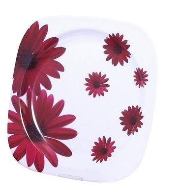 Camp 4 Red Flower - Melamin Teller Set (Ø 22,5cm)