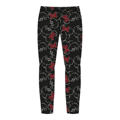 Minnie Leggings für Mädchen mit Roten Schleifen | Schwarz | Größen 104-134