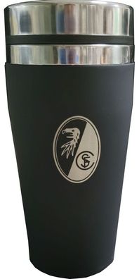 SC Freiburg SCF Thermobecher Fußball Schwarz-450ml