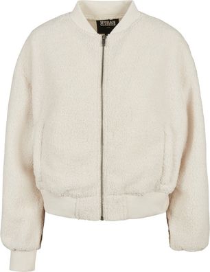 Urban Classics Damen Ladies Oversized Sherpa Bomber Jacket Whitesand