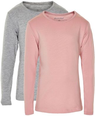 Minymo Kinder Longsleeve Basic 35 Langarm Shirt (2-Pack) Blusher