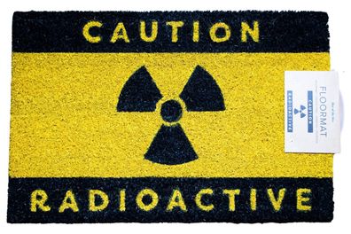 Fußmatte Abtreter Caution Radioactive 60x40cm Kokos Fußabtreter Nuklear Atomar