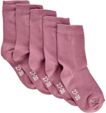 Minymo Kinder Socken Ankle Sock Solid (5-Pack) Dusky Orchid Lila