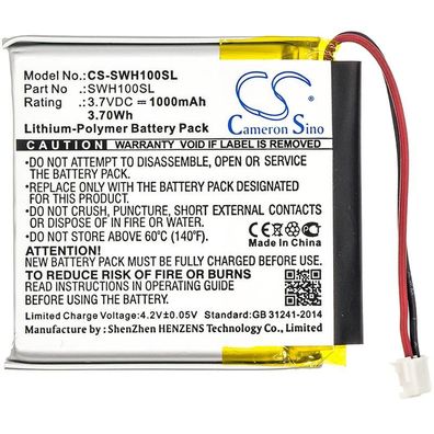 Ersatzakku - CS-SWH100SL - SONY WH-1000xM3 / SP 624038 - 3,7 Volt 1000mAh Li-Ion