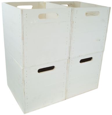 4 Stück Regalkiste weiß passend für Ikea Kallax und Expeditregale Regaleinsatz
