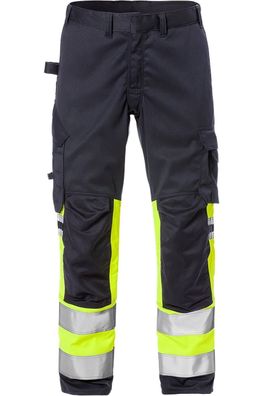 Fristads Flamestat High Vis Stretch-Hose, Kl. 1 2162 ATHF Warnschutz-Gelb/Marine