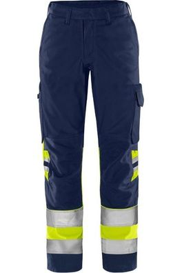 Fristads High Vis Green Hose Damen Kl. 1 2652 GPLU Warnschutz-Gelb/Marine