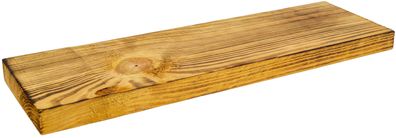 Holzplanke klein geflammt 40cm x 14,5cm x 2cm Bohlenbtrett Bastelholz Roholz Leist