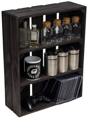 flaches Obstkistenregal "Wilma" schwarz