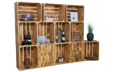 Großes Regal "Mammut" als Raumtrenner oder Deko-/Bücherregal (Geflammt)