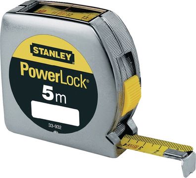 Taschenrollbandmaß PowerLock® L.5m B.19mm mm/cm EGII Ku. Sichtfenster SB Stanley