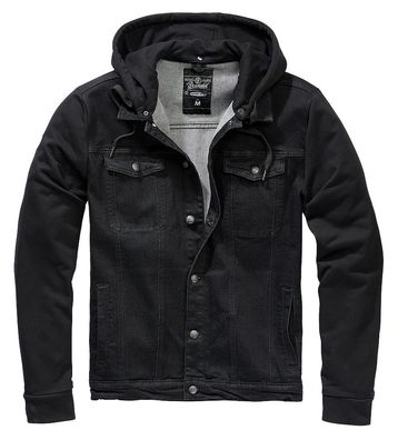 Brandit Jacke Cradock Denim Sweat Jacket in Black-Black