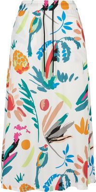 Urban Classics Damen Ladies Viscose Midi Skirt Whitesandfruity