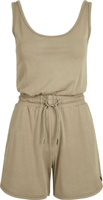 Urban Classics Damen Overall Ladies Short Sleevless Modal Jumpsuit Khaki