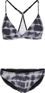 Urban Classics Damen Ladies Tie Dye Triangle Back Bikini Black/White