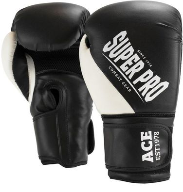 Super Pro Combat Gear ACE (kick)Boxhandschuhe Schwarz/Weiß