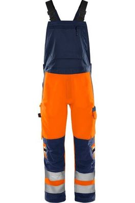 Fristads High Vis Green Latzhose Kl. 2 1030 GPLU Warnschutz-Orange/Marine