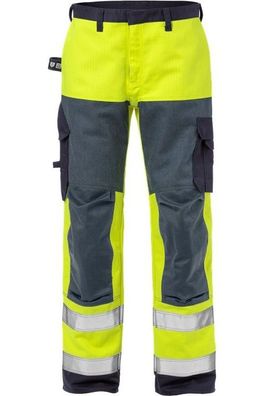 Fristads Flame High Vis Hose Kl. 2 2585 FLAM Warnschutz-Gelb/Marine