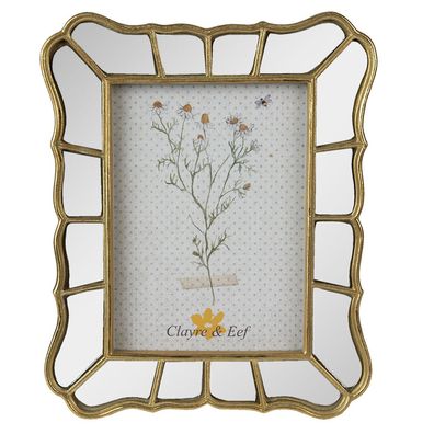 Clayre & Eef Bilderrahmen 13x18 cm Goldfarbig Kunststoff (Gr. 20x2x25 cm / 13x18 cm)