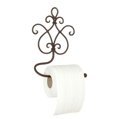 Clayre & Eef WC-Rollenhalter 17x7x22 cm Braun Eisen (Gr. 17x7x22 cm)