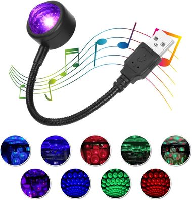 URAQT LED Auto Decke Starlight USB-Nachtlicht 360° Rotierende Mini Discokugel