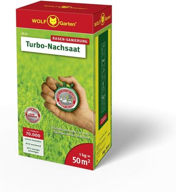 WOLF-Garten 3826030 Turbo-Nachsaat LR50 Rasensamen Garten schnelle Keimung 1 kg