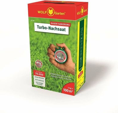 WOLF-Garten 3826040 Turbo-Nachsaat LR100 Rasensamen Garten schnelle Keimung 2 kg