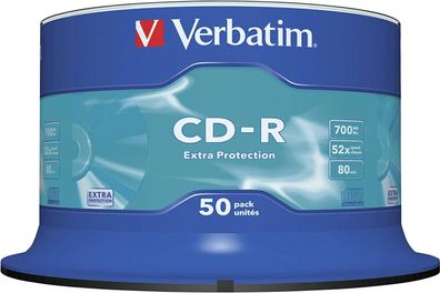 Verbatim CD-R Extra Protection 700 MB 52x Speed Disk Rohling 50er Spindel