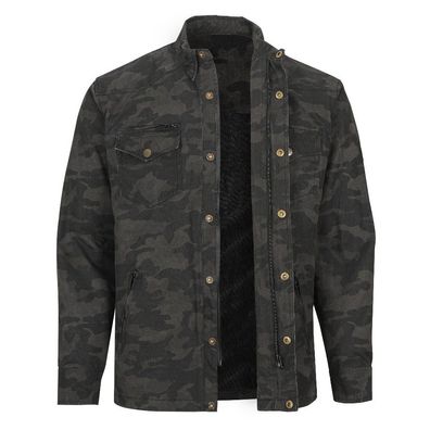 Bores Aramid-Motorradhemd Military-Jack Army Schwarz-Camouflage