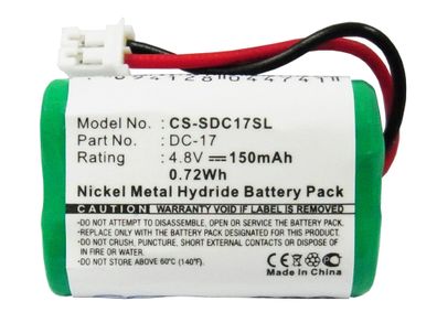 Ersatzakku - CS-SDC17SL - Dogtra 650-058 / DC-17 - 4,8 Volt 150mAh Ni-MH