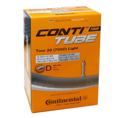 Continental Schlauch TOUR 28" Light 32-47/622-642 D40 schwarz Fahrrad Ventil