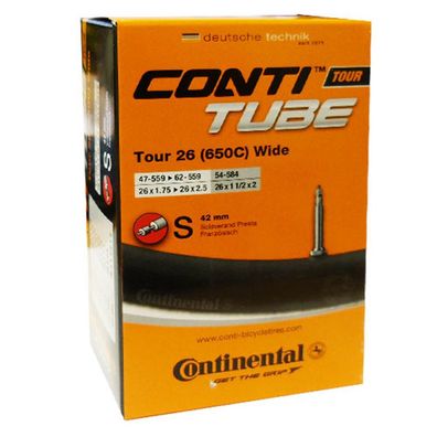 Continental Schlauch TOUR 26" wide 47-62/ 559 S42 schwarz Fahrrad Rennradventil