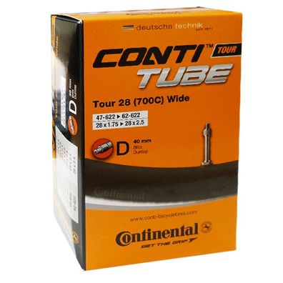 Continental Schlauch TOUR 28" wide 47-62/622 D40 schwarz Fahrrad Ventil