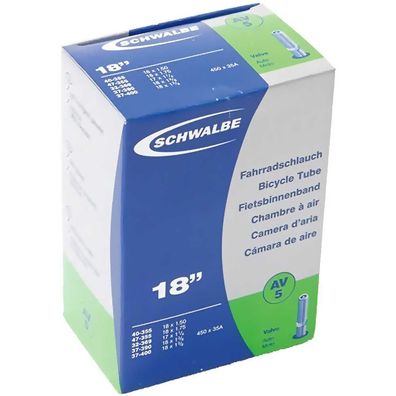 Schwalbe Schlauch Nr. 5 18 Zoll Schraderventil AV ca.100g 10412310 4026495100069