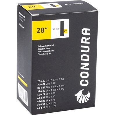 Condura Schlauch 28x1,1Zoll 28-622mm 700x28C Rennrad 28" Schraderventil AV 40mm
