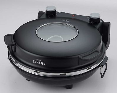 Schäfer Pizzamaker 32cm mit Zubehör Express Pizzaofen 1200W Keramiksteinplatte