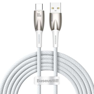 Baseus Glimmer Series Schnellladekabel USB-A - USB-C 100W 480Mbps 2m weiß