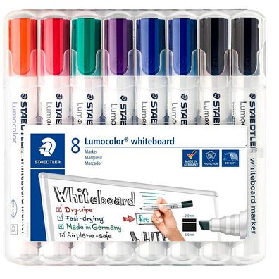 Staedtler 351 BWP8X 8 Whiteboard-Marker farbsortiert 2,0 - 5,0 mm