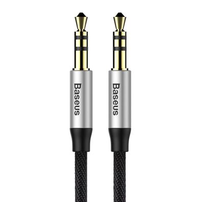 Baseus Yiven M30 Stereo-Audiokabel AUX 3,5 mm Mini-Klinkenstecker 1,5 m silber-sch