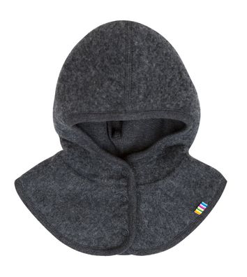 Joha Kinder Baby Schalmütze knöpfbar, Balaclava, 100% Merino-Wolle Coke Melange