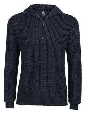 Brandit Hoodie / Sweatshirt Marine Pullover Troyer in Navy