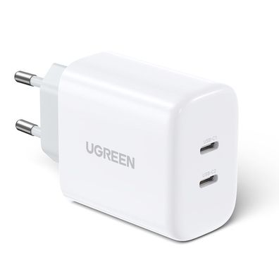 Ugreen Reiseladegerät 2x USB Typ C 40W Power Delivery Schnell-Ladegerät Netzteil