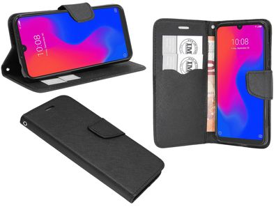 ZTE Blade A7 Tasche Schwarz Handyhülle Schutzhülle Flip Case Cover Etui Hülle