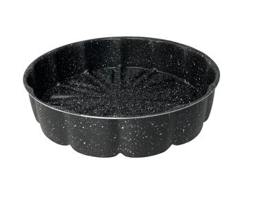 Runde Backform Küchenform Marmor Anti Haft Ø26cm Tarte schwarz