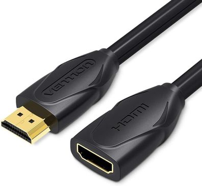 HDMI-Verlängerungskabel, 1 m, 4K 30Hz Schwarz