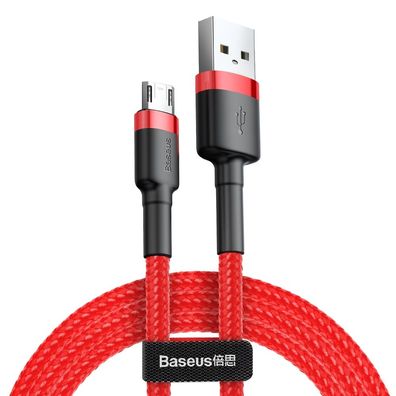 Baseus Cafule Cable strapazierfähiges Nylonkabel USB / Micro-USB 1.5A 2M rot (CAMK