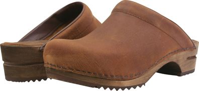 Sanita Damen Offener Clog Wood-Chrissy Open Chestnut